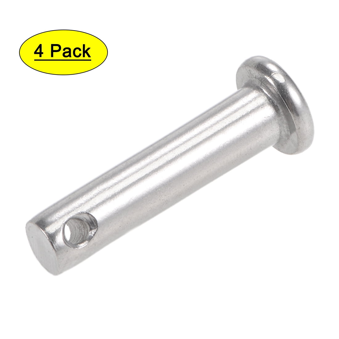 uxcell Single Hole Clevis Pins 6mm X 12mm Flat Head 304 Stainless Steel Link Hinge Pin 20Pcs 