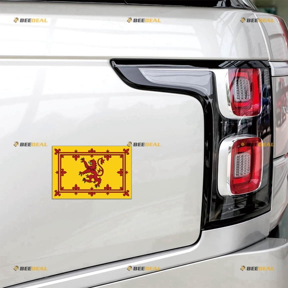 Scotland Scottish Royal Banner Lion Car Magnet Magnetic Sticker Decal - 2 Pack Reflective 4" - for Truck Door Fridge Reusable Waterproof