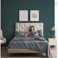 thumbnail image 4 of Mainstays Dreamy Soft 3‑Piece 220 Thread Count Brushed and Washed Sateen Cotton Bed Sheet Set, Deep Pocket, Twin, Soothing Grey, 4 of 8