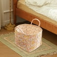 thumbnail image 2 of Extra Large Fabric Storage Basket – Boho Floral Laundry Hamper with Carry Handles, Foldable Clothes Organizer for Bedroom, Office, Travel & Shopping (Floral Pattern, Durable Canvas), 2 of 4