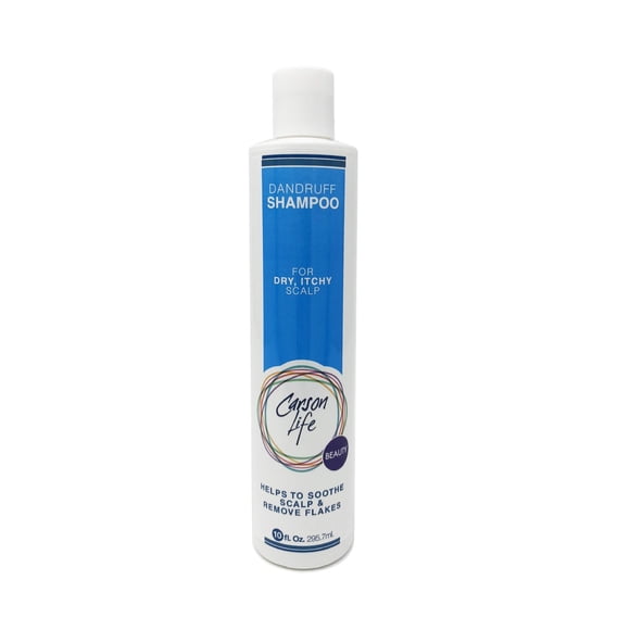 Carson Life Champú anticaspa sin parabenos ni sulfatos, 10 onzas, hidrata, repara y alivia el cuero cabelludo seco, elimina las escamas y restaura el brillo (individual)