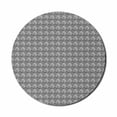 thumbnail image 1 of Geometric Mouse Pad for Computers, Greyscale Rings Overlapping Ovals Interlocked Ellipses Retro Mosaic Modern Graphic, Round Non-Slip Thick Rubber Modern Gaming Mousepad, 8" Round, Grey, by Ambesonne, 1 of 2