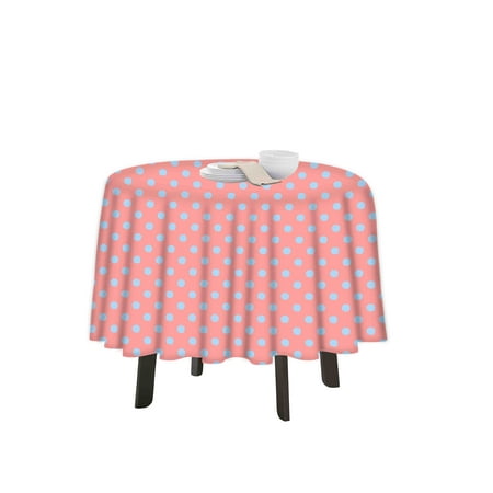 

eloria Polka Dots Printed Round Table Cloth Resistant Washable Decorative Table Cover for Dining Table
