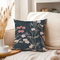 thumbnail image 3 of Ethan Taylor Floral Throw Pillow Soft Cushion Cover 'Zen Japanese Garden Flowers III Flowers Asian Plants' Pattern Decorative Square Accent Pillow Case, 20x20 Inches, Green, Pink, 3 of 5