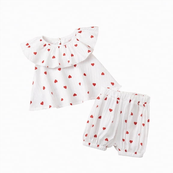 CAUYDY Toddler Girls Clothes Baby Girl Summer Outfits Ruffle Sleeveless Linen Shirt Kid Short Set for Girls 6-9M 12-18M 2T 3T 4T 5T 6T 7T (Sizes 3-4 Years,D01-White)
