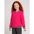 thumbnail image 3 of LittleSpring Toddler Girls Varsity Jacket Zip Up Bomber Jackets Outerwear Casual Classic Baseball Jacket Hot Pink 2T, 3 of 7