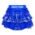 thumbnail image 6 of LiiYii Girls Sequins Dance Outfit Set 2 Piece Sparkly Crop Top with Skirt Jazz Latin Ballroom Dancewear Blue 14, 6 of 7