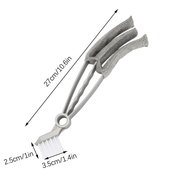 Louver Cleaning Brush | Window Blind Duster Tool with Detachable Collector & Bristle Brush | 3-Blade Design for Blinds & Hard-to-Reach Areas | Sturdy Polyethylene Construction