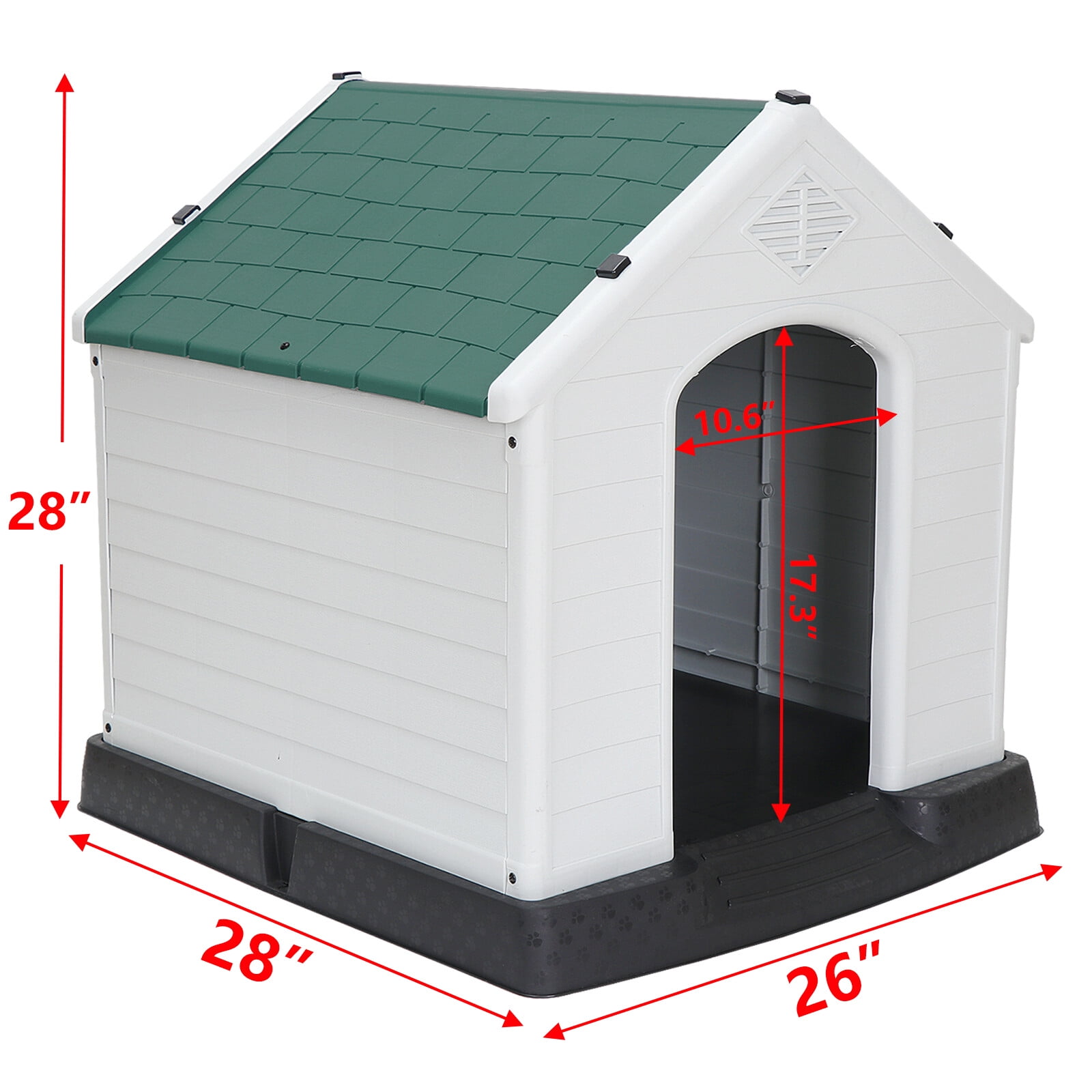 ZENSTYLE Dog House Comfortable Cool Shelter Plastic Design For Small to Medium Sized Indoor Outdoor Green