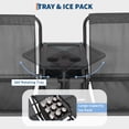 thumbnail image 3 of 2-Person Outdoor Patio Porch Swing Chair with Adjustable Canopy, Cup Holders, Pivot Storage Table and Cooler Bag, Sturdy Steel Frame for Backyard, Balcony and Poolside, 3 of 8