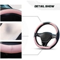 thumbnail image 2 of Funda deportiva para volante de coche en forma de D, de microfibra transpirable y piel sintética, antideslizante y protectora para el tipo D, 38 cm (15") de diámetro (marrón), 2 of 5