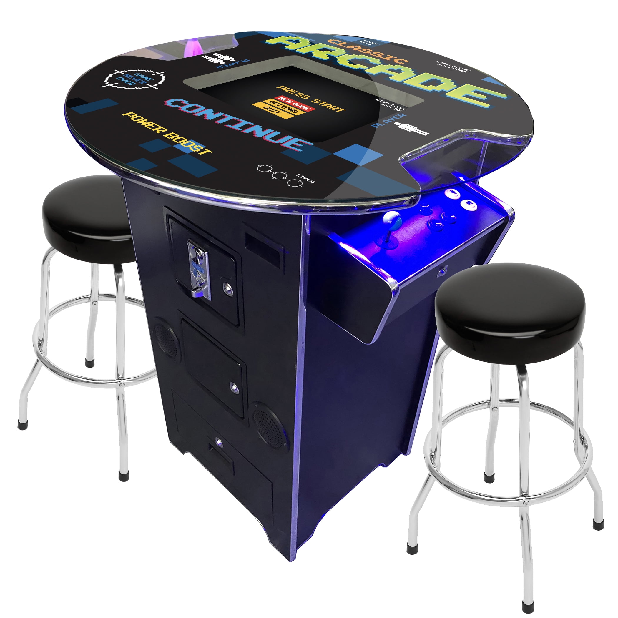 Creative Arcades Commercial Cocktail Pub Arcade Machine w/ 2 Free Stools, Preinstalled 60 Games