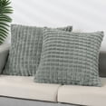 thumbnail image 2 of Unique Bargains 4 Pcs Checkered Faux Fur Plush Throw Pillow Covers Home Decor Pillowcases Grey 16" x 16"/20" x 20", 2 of 6