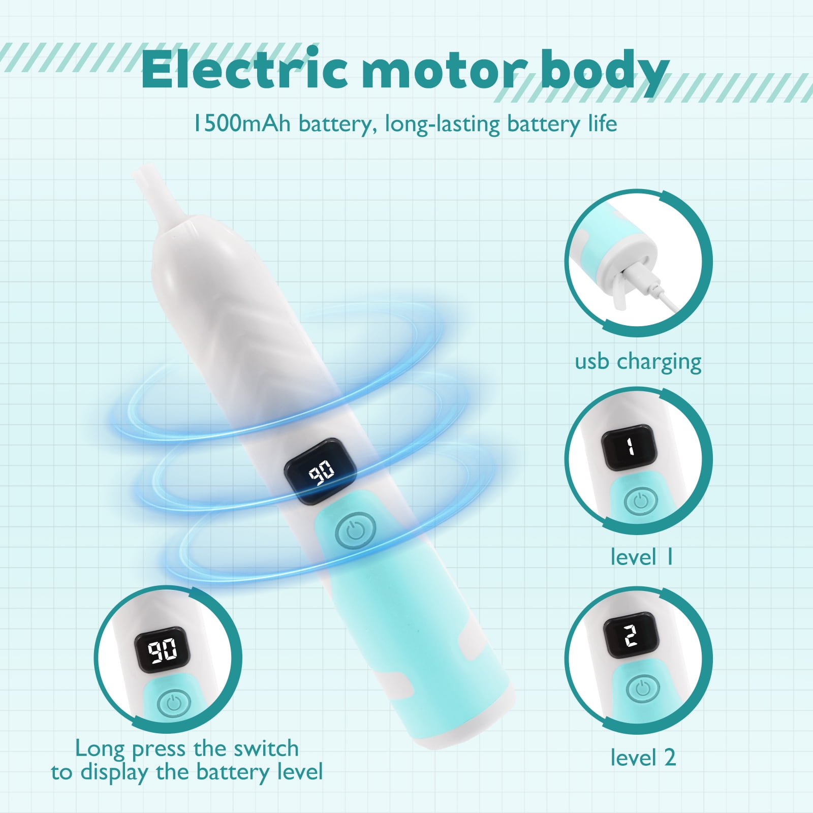 Silicone Plastic Multifunctional Electric Bottle Brush Set Adjustable Level Rechargeable Baby Bottle Cleaner With Indicator Light for Home Travel Use