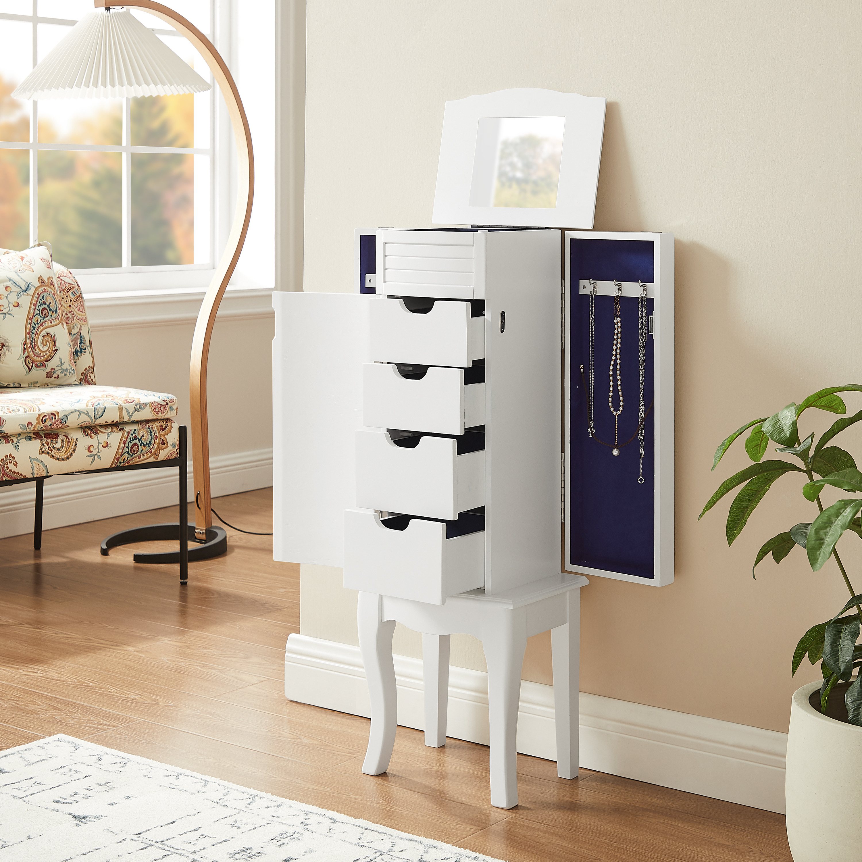 Powell Adamson Jewelry Armoire, White