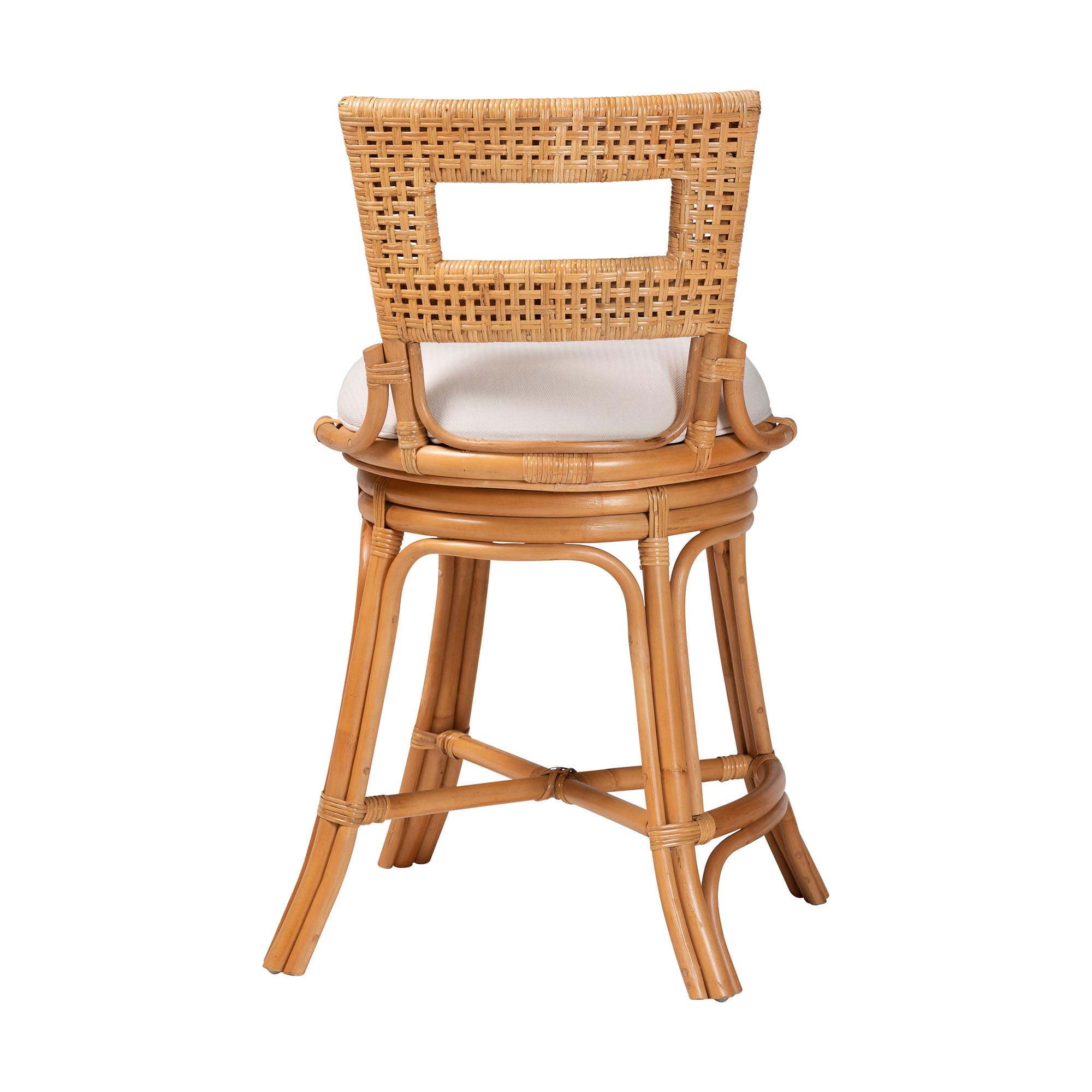 bali & pari Amina Boho Counter Stool, Counter Height, Light Honey