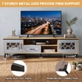 thumbnail image 7 of Farmhouse Entertainment Center with 2 Drawers& 2 Doors, TV Stand for TVs up to 80 Inch for Living Room,Oak & Gray, 7 of 7