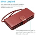 thumbnail image 6 of For iphone 17 Pro Max Case Wallet with Card Holder, Lanyard and Kickstand for Women Men, Ebizware Magnetic Flip Detachable PU Leather Wallet Phone Case Cover for iphone 17 Pro Max 6.9" - Wine, 6 of 7