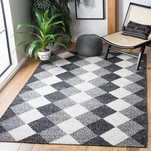 Safavieh Kilim Einri Diamond Reversible Area Rug, Black/Ivory, 4' x 6'