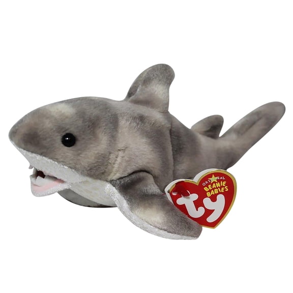 Ty Beanie Babies Finn the Shark Grey Version Plush 2006