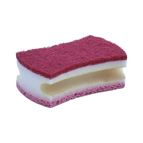 Superio Scrub Sponge with Grip, Heavy Duty Duel Sided Kitchen Sponge (Red)