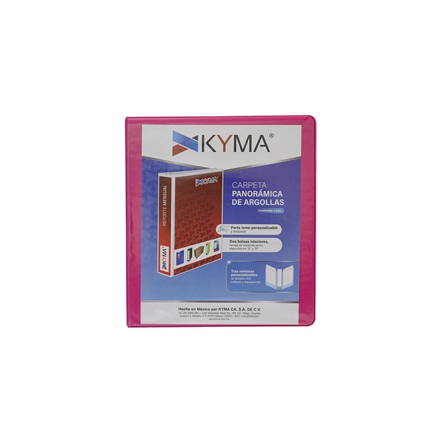 Carpeta Panorámica Kyma 1 pulgada Tamaño Carta Rosa Mexicano