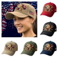 thumbnail image 4 of TOWED22 250 Anniversary USA Hat,Eagle Liberty Cross Printed Pattern,America 250th,Adjustable Baseball Cap for Men Women C, 4 of 7