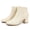 Cream White PU, variant on Womens Chic Ankle Boots Suede Block Heel Fashion Dress Shoes for Office