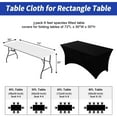 thumbnail image 3 of GoXteam 2 Pack Stretch Spandex Table Covers for 6 Foot Tables - 6 FT Universal Rectangular Fitted Tablecloth Protector for Wedding, Banquet, Party (Black, 72" x 30" x 30"), 3 of 7