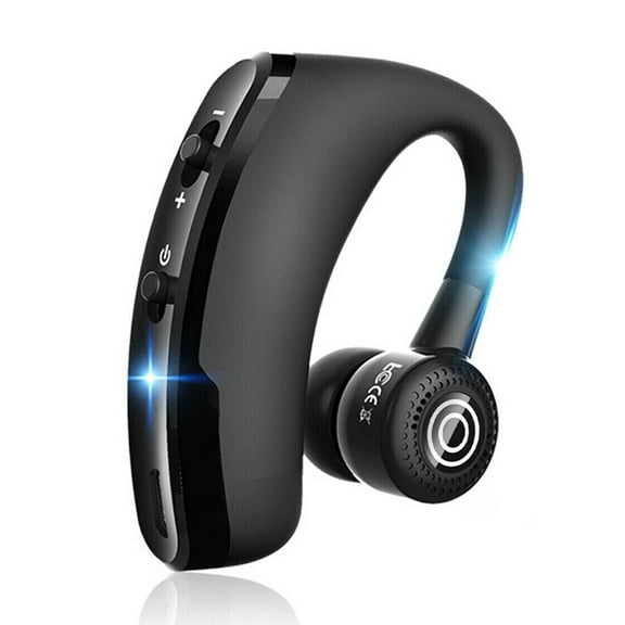 Ryhampaper Wireless Business Single earpiece Voice Answer in Ear Earbuds Bluetooth Headset for Trucker Driving Running 10 Hour Battery Noise Cancelling Headphones Black V9