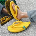 thumbnail image 4 of JeashCHAT Unisex Banana Shape Flip Flops for Women Men Slides Sandals Non Slip Lightweight Thick Bottom Soft Pillow Slippers Bathroom Shower Summer Pool Beach Fruit Shoes, 4 of 9