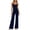 Navy, variant on Wensltd Women Round Neck Sleeveless Pajama Set Elastic Waist Shorts Soft Lightweight Breathable 2 Piece Home Wear