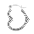 thumbnail image 3 of Wellingsale Ladies 14k White Gold Polished Heart Shaped Hoop Earrings (13 x 15mm), 3 of 7