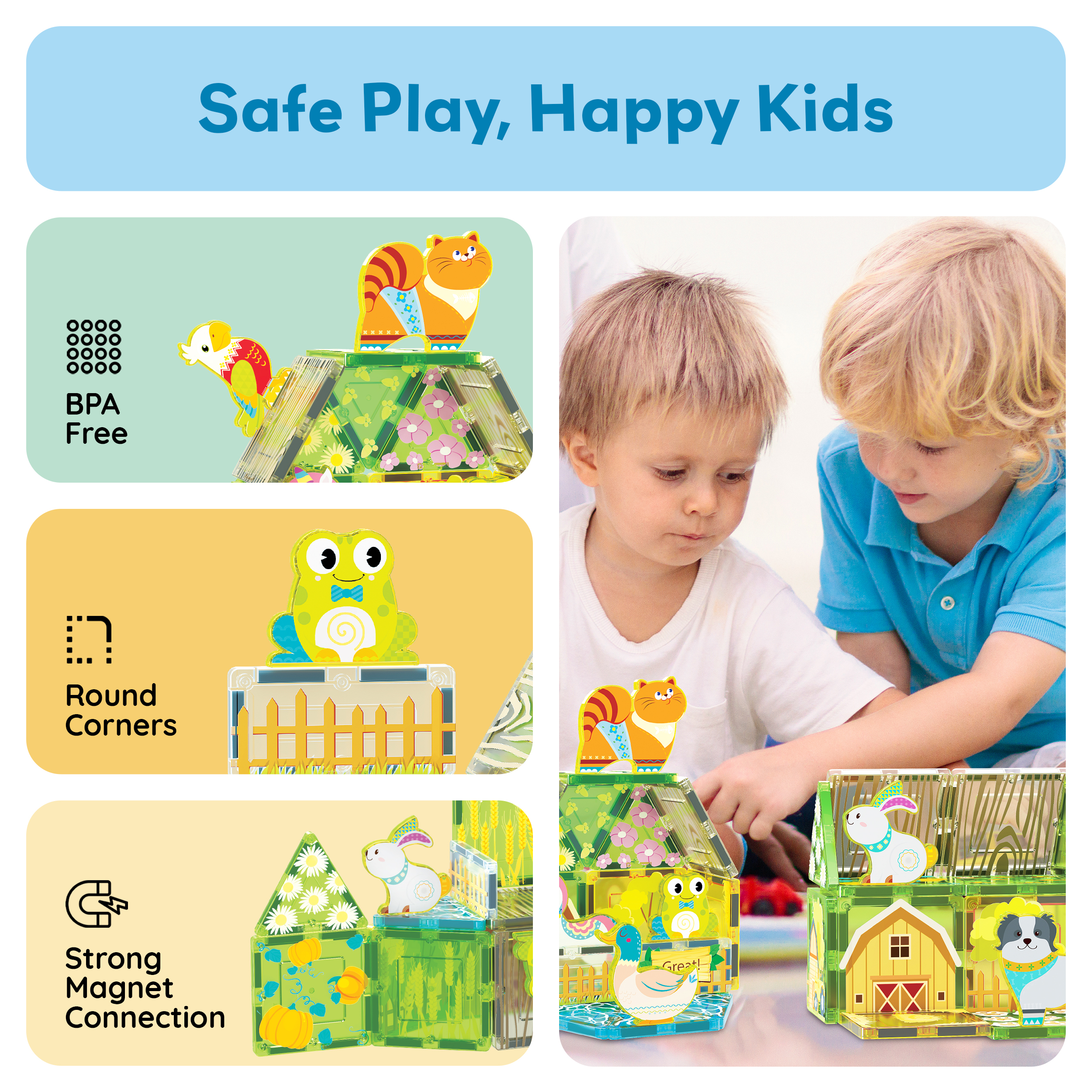 PICASSO TILES Magnetic Tiles Farm Theme, 26 Pieces, Ages 3+ photo 7