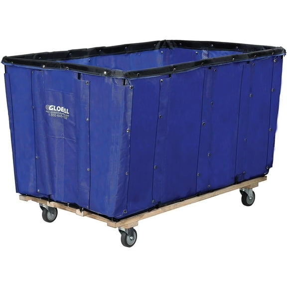 Global Industrial Vinyl Basket Bulk Truck, 8 Bushel, Blue