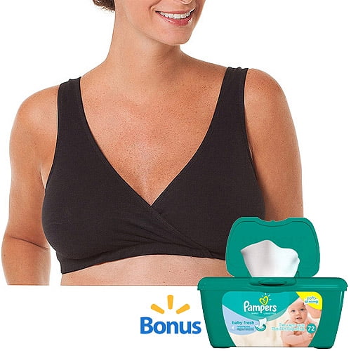 Loving Moments by Leading Lady Maternity Nursing Sleep Bra plus BONUS Huggies Wipes