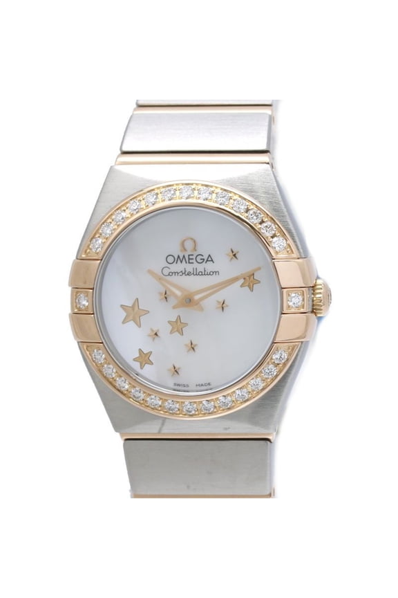 Pre-Owned OMEGA Constellation Brushed Star Blue Diamond Bezel 123.25.24.60.05.002 Women's Watch...