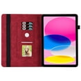 thumbnail image 4 of TECH CIRCLE iPad Case for iPad 10th Generation 2022, Slim Folio Stand Butterfly Embossed PU Leather Magnetic Wallet Cover with Pencil Holder & Elastic Strap for iPad 10th Generation 10.9" 2022,Red, 4 of 11