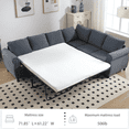 thumbnail image 4 of Sleeper Sofa, 2 in 1 Pull Out Couch Bed,6 seater sofa bed, L Shaped Sleeper Sectional Sofa Couch,104'' Large combined sofa Bed in living room, Dark Gray, 4 of 7