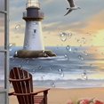 thumbnail image 5 of Shiartex Fall Decor Beach Lighthouse Printed Shower Curtain Set Waterproof Polyester Fabric Bathroom Decor with Hooks 60x72, 5 of 7