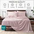 thumbnail image 3 of American Home Collection Bamboo Viscose Sheet Set - Silky Soft, Cooling for Hot Sleepers - 18 Inches Deep Pocket - Premium Sateen Finish - Full, Pink, 3 of 9