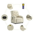 thumbnail image 4 of vidaXL Massage Recliner Chair Cream Faux Leather, 4 of 5