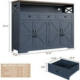 thumbnail image 3 of Vabches 51'' Large Sideboard Buffet Cabinet, Farmhouse Kitchen Buffet Cabinet with Charging Station, Storage Drawers and Adjustable Shelf, Wood Coffee Bar Cabinet for Living Room, 3 of 10