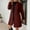 Red, variant on Women's Notch Lapel Single Mid Long Pea Coat (Dark Gray S)