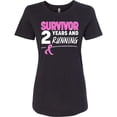 thumbnail image 3 of Inktastic Breast Cancer Survivor 2 Years and Running with Pink Ribbon Women's T-Shirt, 3 of 5