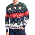 thumbnail image 1 of Men's Christmas Rudolph Reindeer Holiday Festive Knitted Sweater Cardigan Cute Ugly Pullover Jumper, 1 of 5