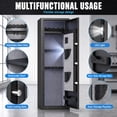 thumbnail image 3 of Silkight 5-10 Gun Safe, Biometric Long Gun Safes with Fingerprint, Digital Gun Safe with Backlit Keypad & LED Light, Gun Cabinet with 3 Adjustable Gun Slots, Removable Shelf, Ammo Box, 3 of 8