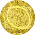 thumbnail image 1 of Ahgly Company Indoor Round Persian Yellow Traditional Area Rugs, 3' Round, 1 of 4