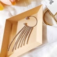 thumbnail image 3 of Xihbxyly Pendientes Largos con Borlas y Diamantes Brillantes para Mujer, Sin Perforaciones, 1 Par, 3 of 6