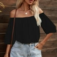 thumbnail image 2 of Mode Femmes Été Aguichant Poitrine Couleur Unie Hauts Décontractés Femmes Raglan Hauts Femmes Chemises Décontractées Tee-Shirts Filles Chemises de Compression Femmes Superposition Chemise à Manches Longues Hauts d'Été pour Femmes, 2 of 8